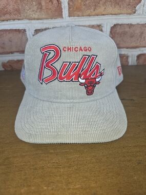 Chicago Bulls Corduroy Snapback Hat - Red Logo